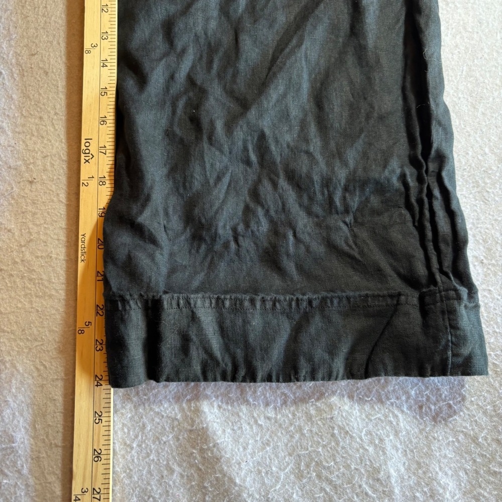 COS‎ Black 100% Linen Short Sleeve Drawstring Wide Leg Jumpsuit Womens Small - Picture 10 of 12